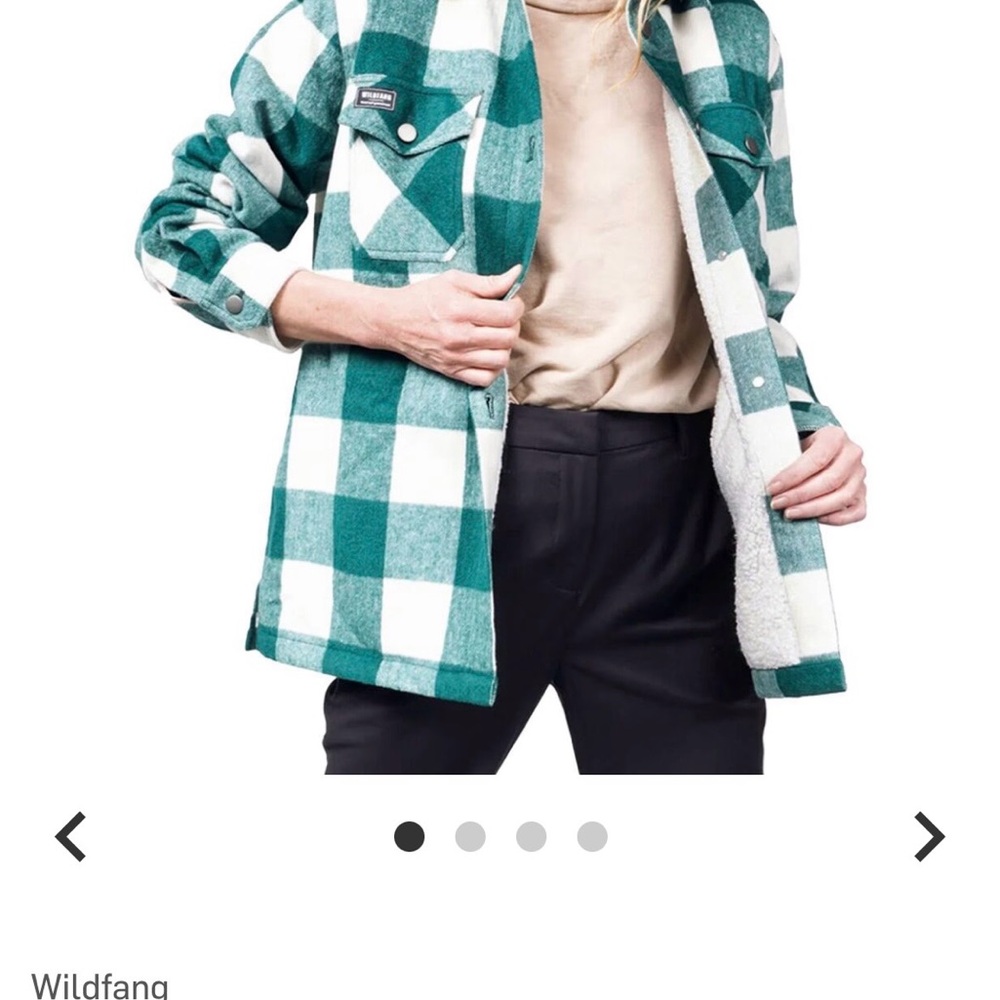 Wildfang Teal Checkered Shacket